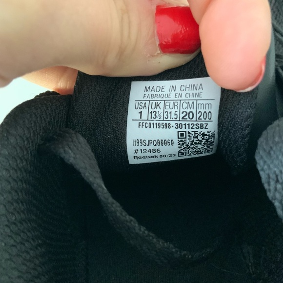 REEBOK Harman Black Iridescent Girls Youth Sneakers Size USA 1 BRAND NEW - Picture 9 of 11